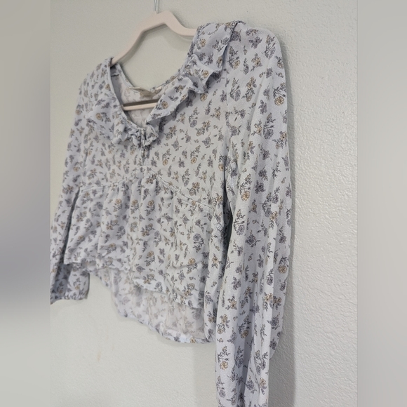 URBAN Romantics blue floral babydoll top - Picture 3 of 11